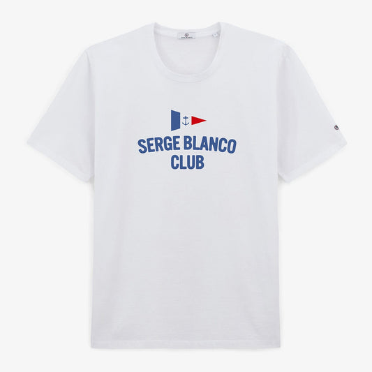 T-shirt Manches Courtes Col Rond En Coton Tigran Blanc Homme SERGE BLANCO