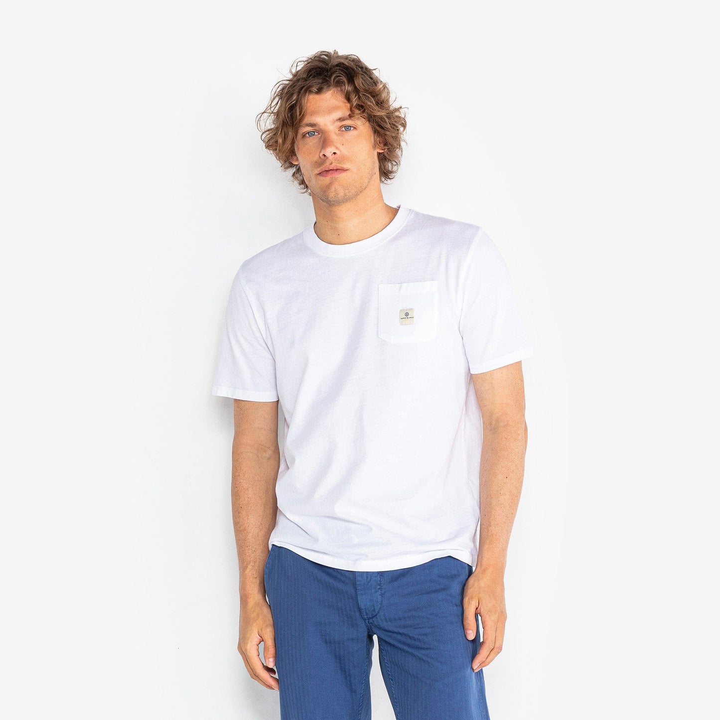 T-shirt Manches Courtes Col Rond Tim Blanc Avec Poche Poitrine Homme SERGE BLANCO