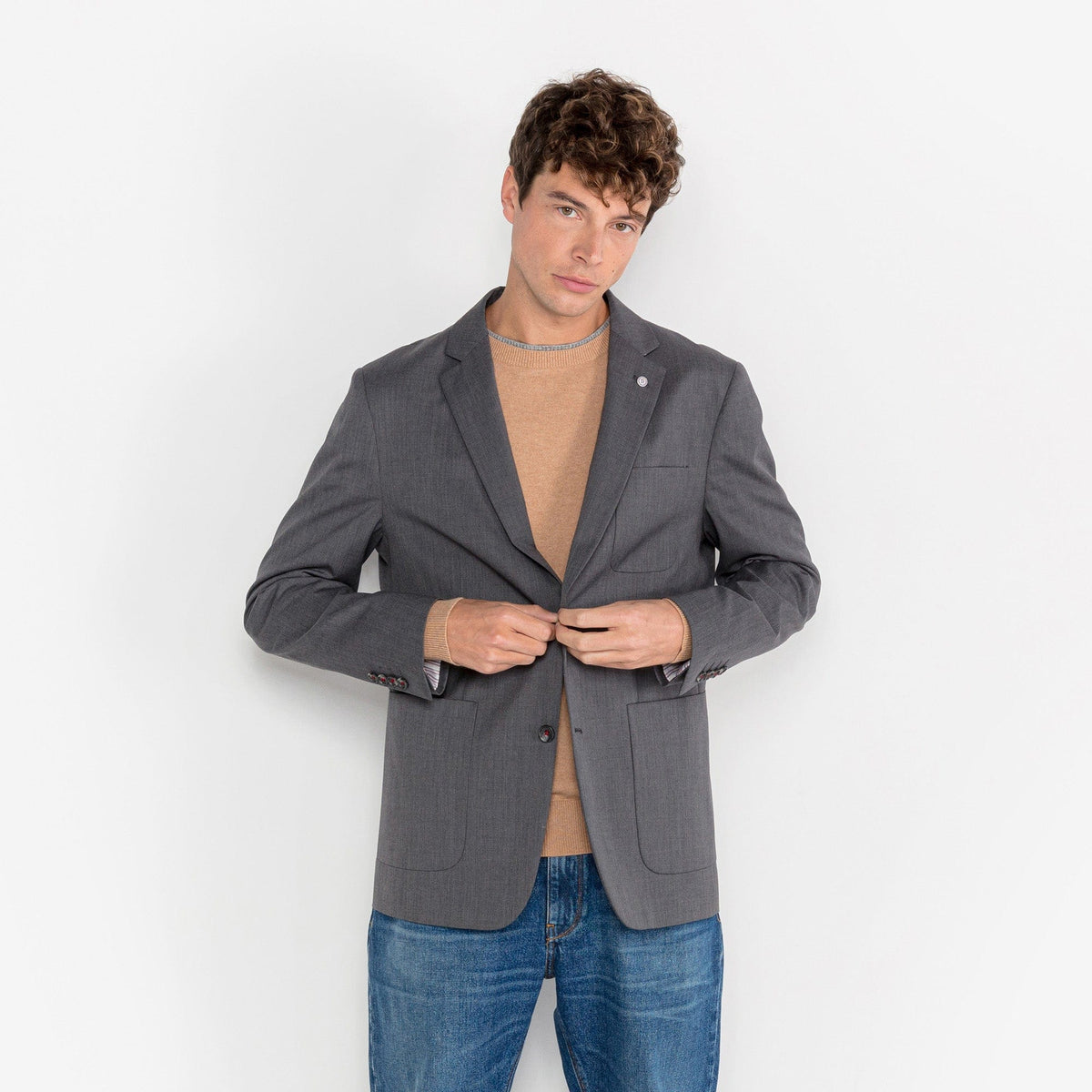 Veste Blazer Simonni Gris Chiné Homme SERGE BLANCO