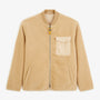 Veste polaire Marcel beige sable zippée avec poche poitrine, vue de face.