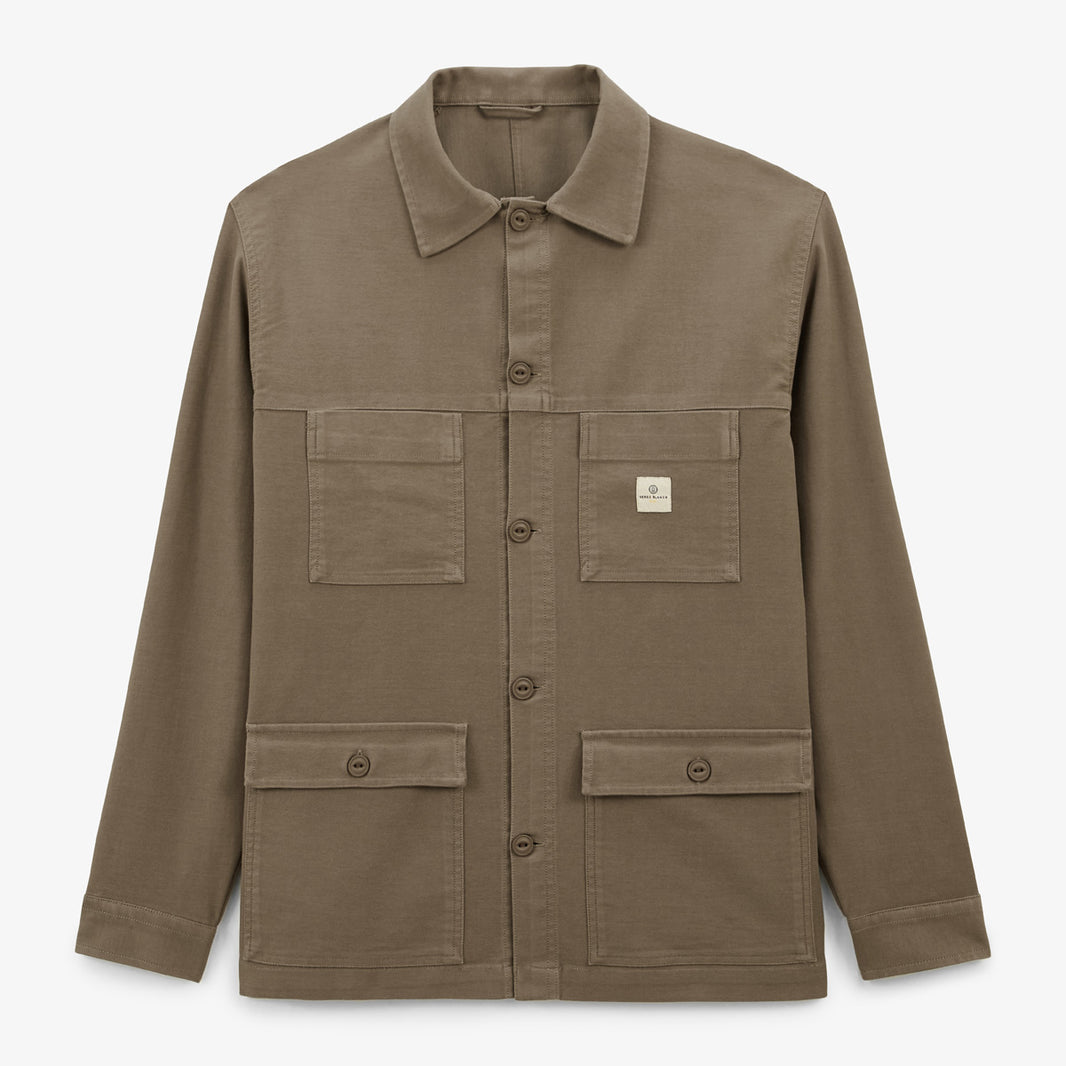 Veste Worker effet brossé marron shitake Wilfried Play Homme SERGE BLANCO