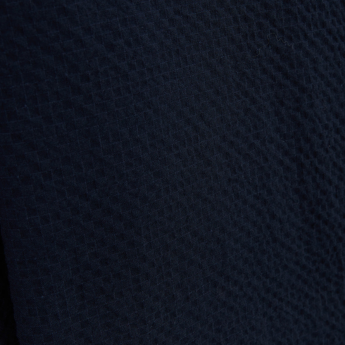 Marineblauw seersucker-werkjack van Wilfried HOMME SERGE BLANCO