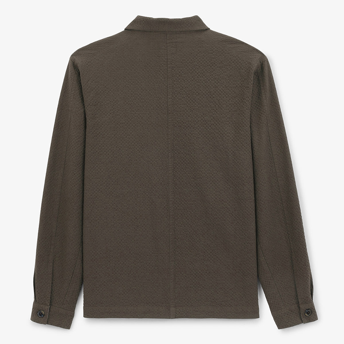 Worker-jasje van seersucker-katoen in kleibruin Wilfried HEREN SERGE BLANCO