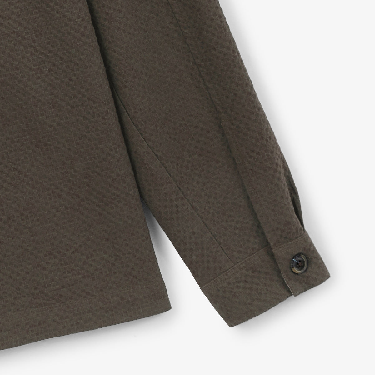 Worker-jasje van seersucker-katoen in kleibruin Wilfried HEREN SERGE BLANCO