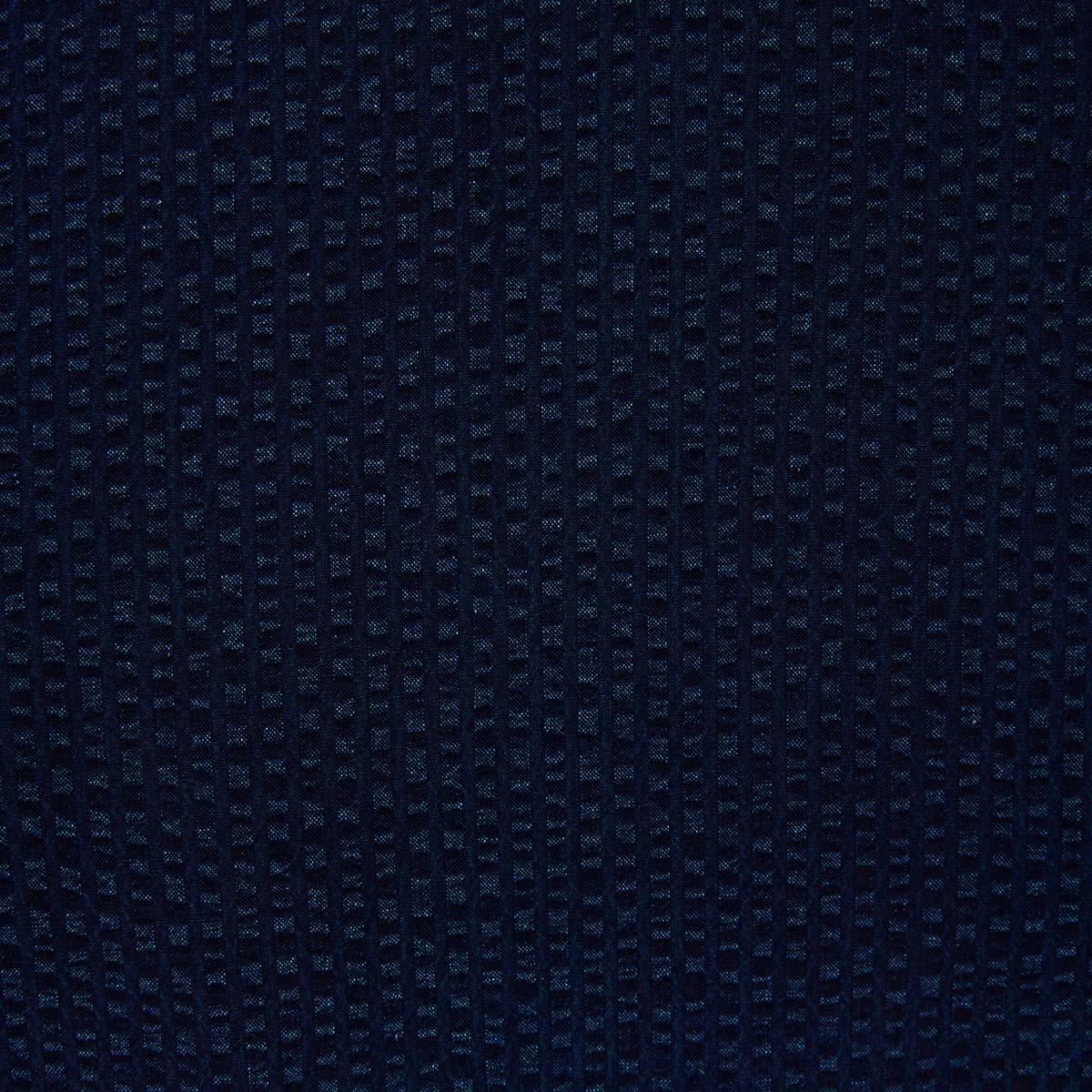 Werkjas van indigo blauw seersucker Wilfried HEREN SERGE BLANCO