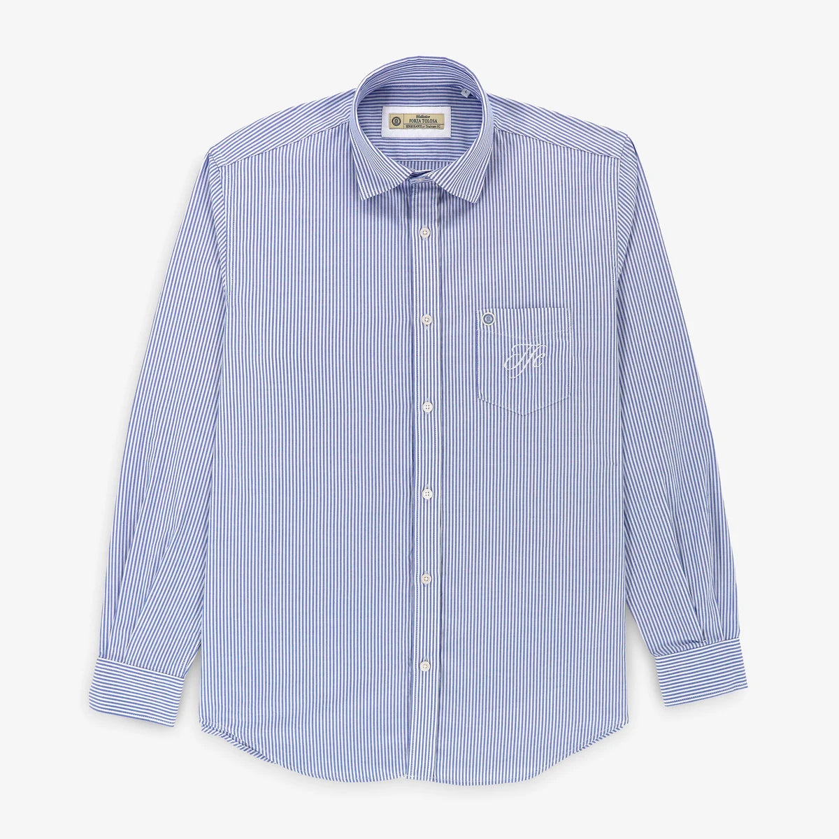 Chemise "Member Club TFC" manches longues 100% coton rayée bleue Toulouse Football Club
