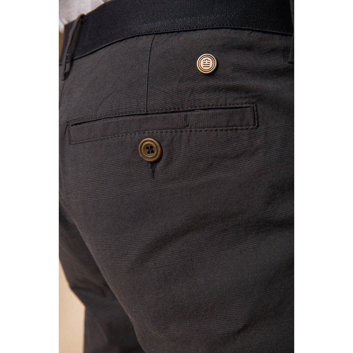 Chino 737 marineblau kariert