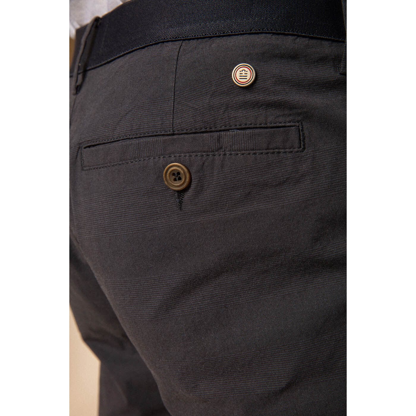 Chino 737 marineblau kariert