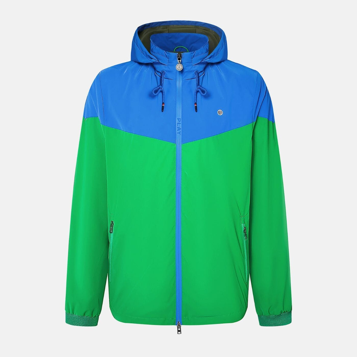 Zweifarbige winddichte Jacke in Grasgrün PLAY