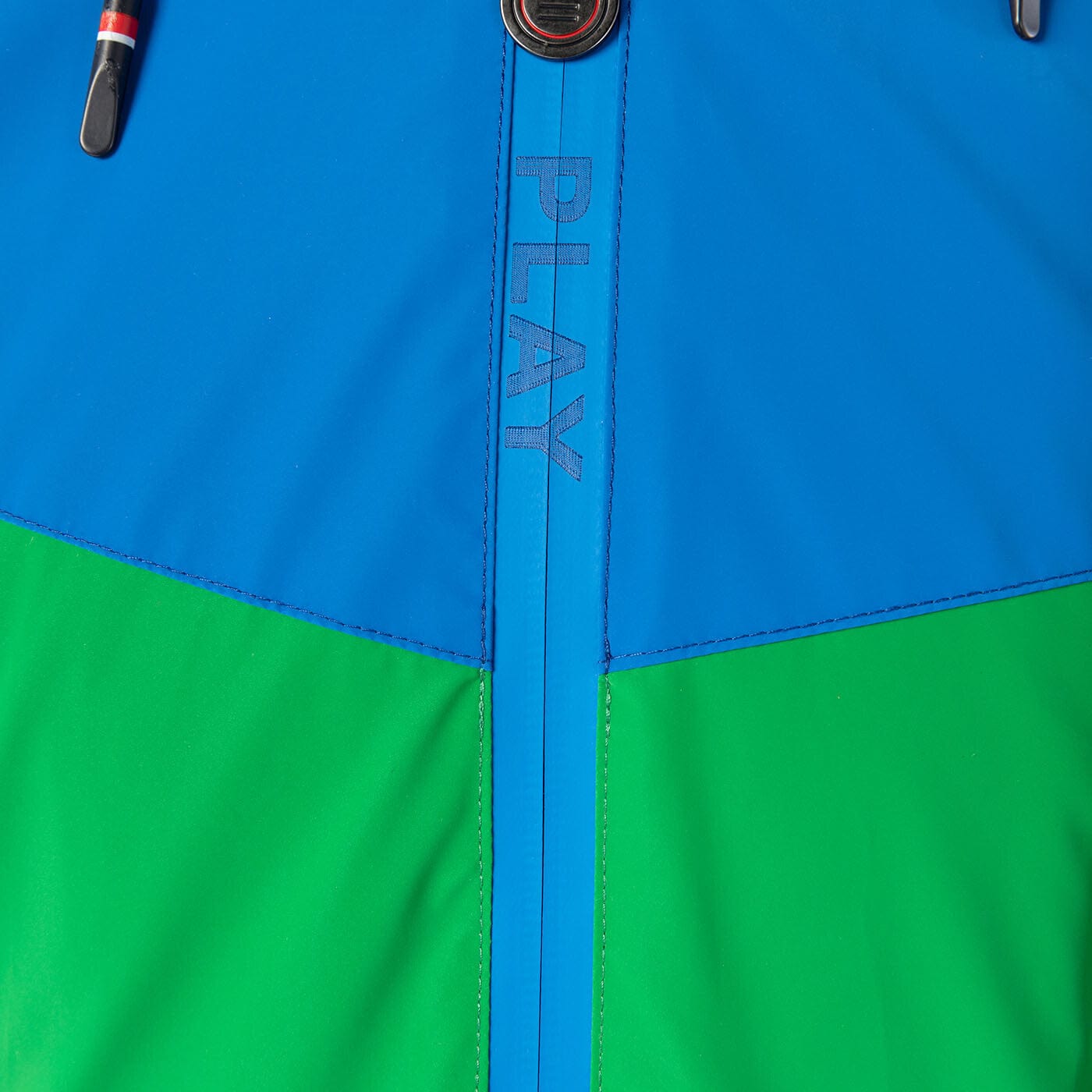 Zweifarbige winddichte Jacke in Grasgrün PLAY