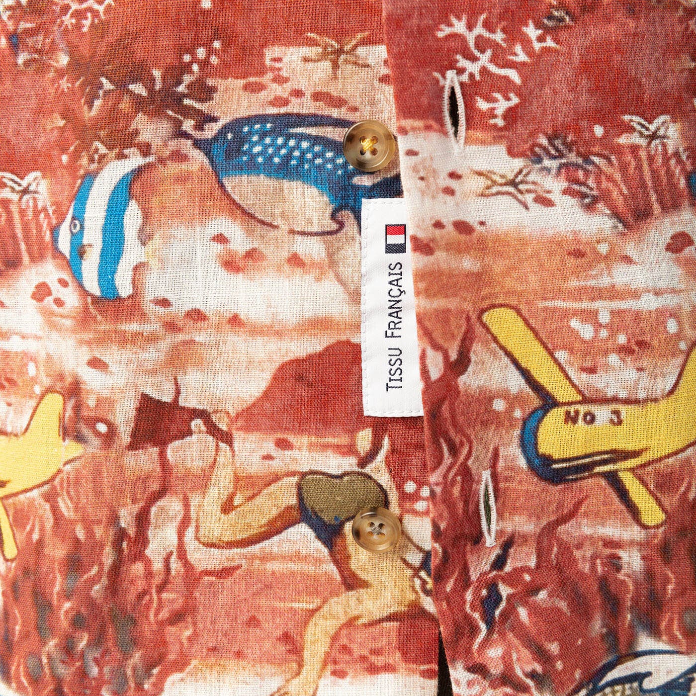 Kurzarmhemd mit Ziegelsteinprint