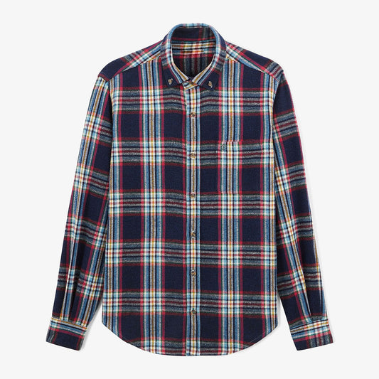 PLAY Hemd mit dunkelblauem Karomuster, lange Ärmel, aus Baumwolle