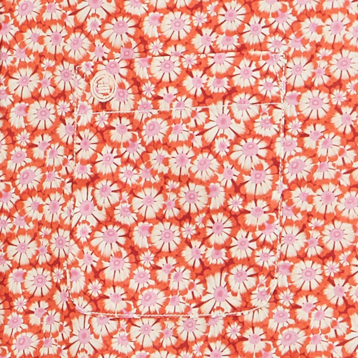 Kupferorangefarbenes Langarmhemd mit Blumenmuster