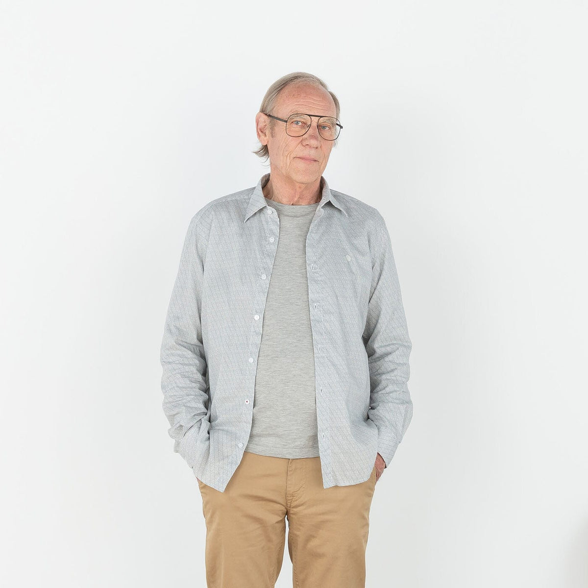 Bedrucktes Hemd in Indigoblau