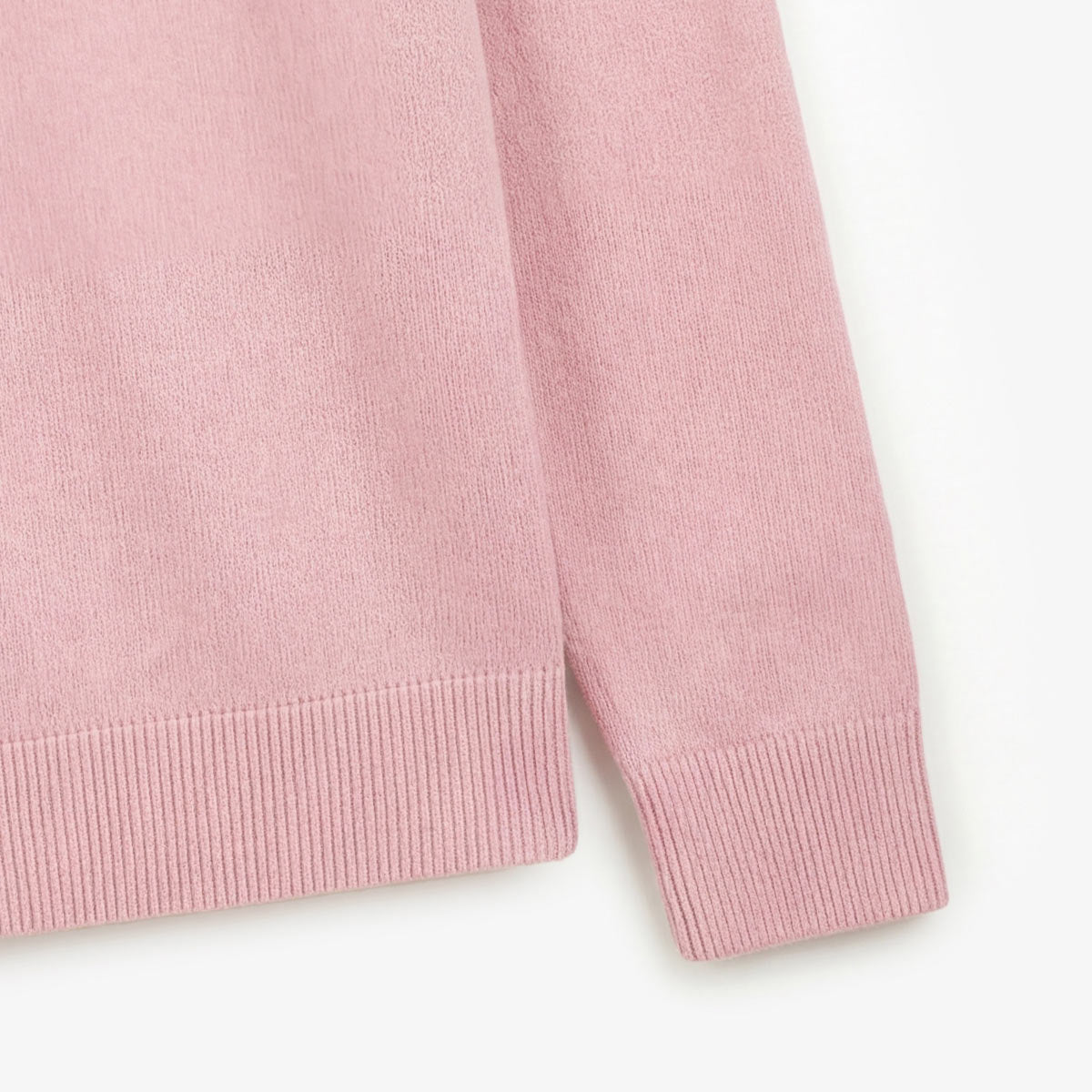 Pullover mit Reißverschlusskragen aus Baumwolle und Wolle in Rosa von Malo