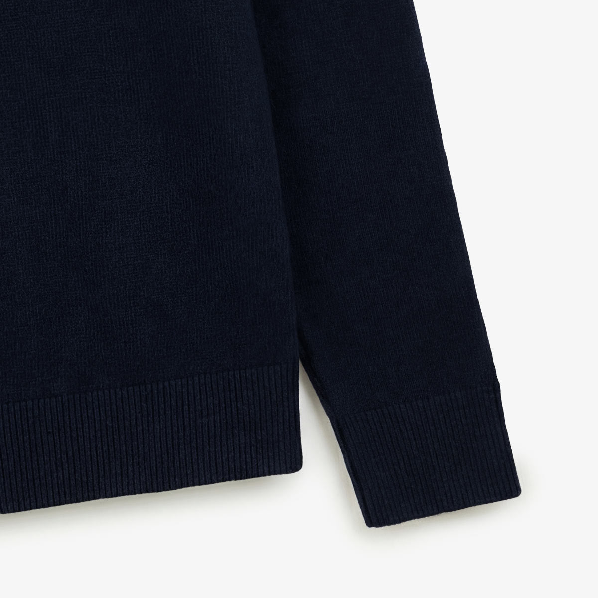 Pullover mit Reißverschlusskragen aus Baumwolle und Wolle in Marineblau von Malo