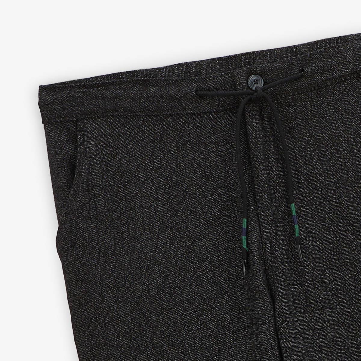 Hose 556 mit weitem Schnitt, halb elastischer Taille, grau meliert, aus Baumwolle, für Herren, SERGE BLANCO