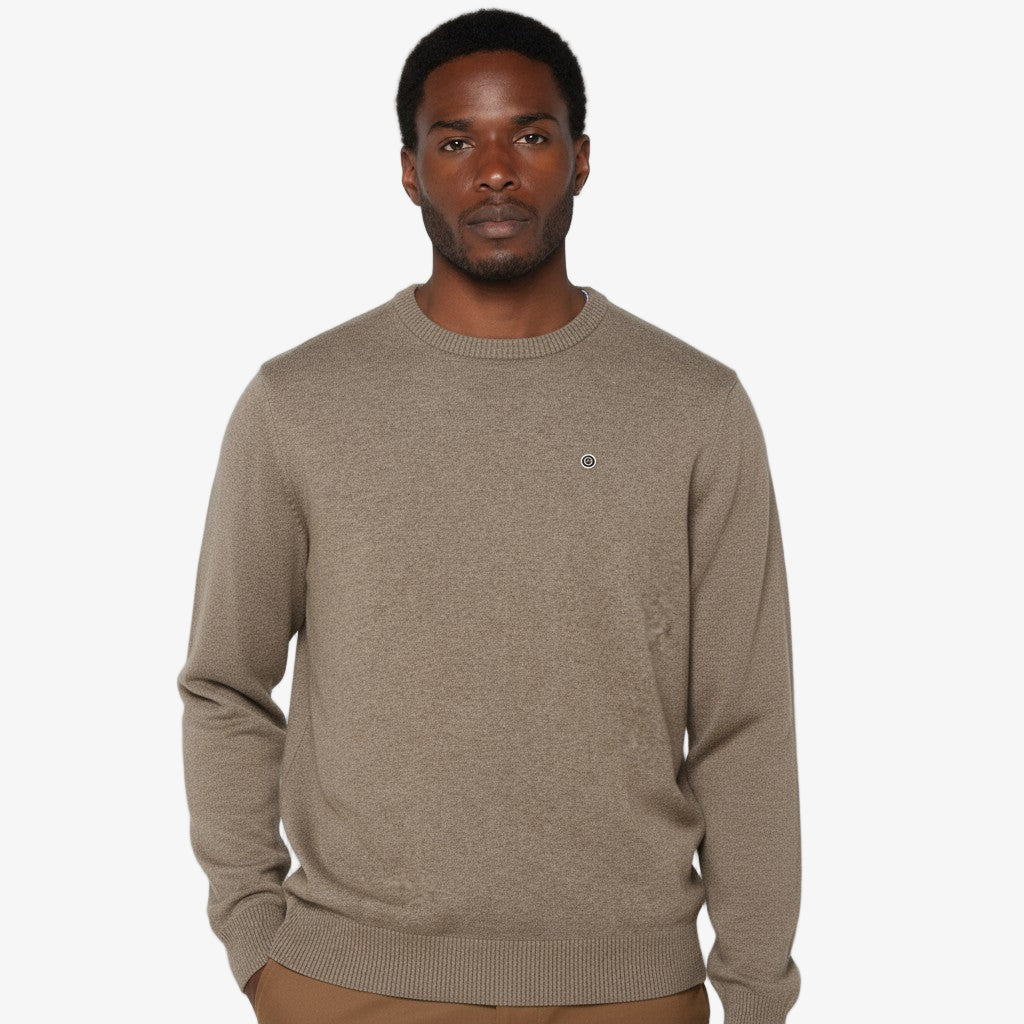 Brauner Pullover aus Baumwolle und Wolle „Shitake Maximus“ für Herren von SERGE BLANCO