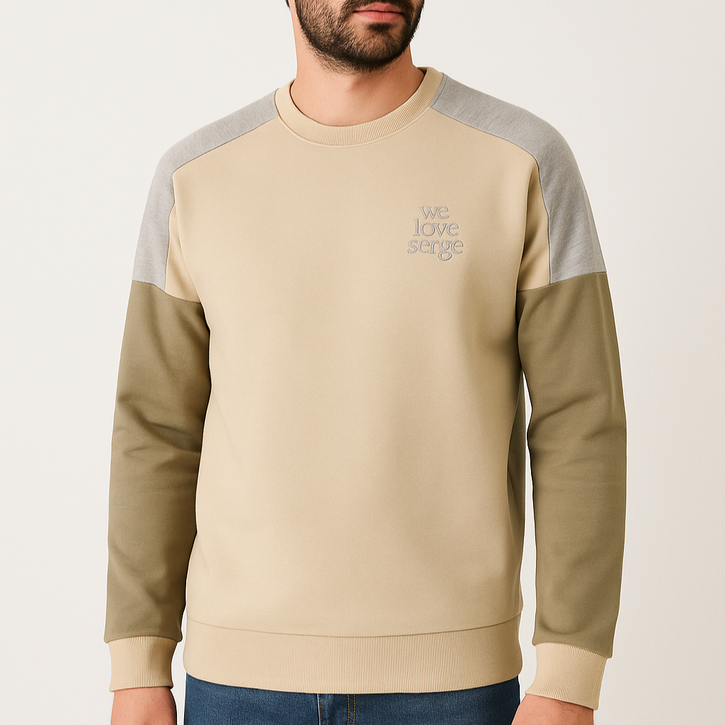 WE LOVE SERGE Sweatshirt aus Baumwollfleece mit Rundhalsausschnitt für Herren SERGE BLANCO