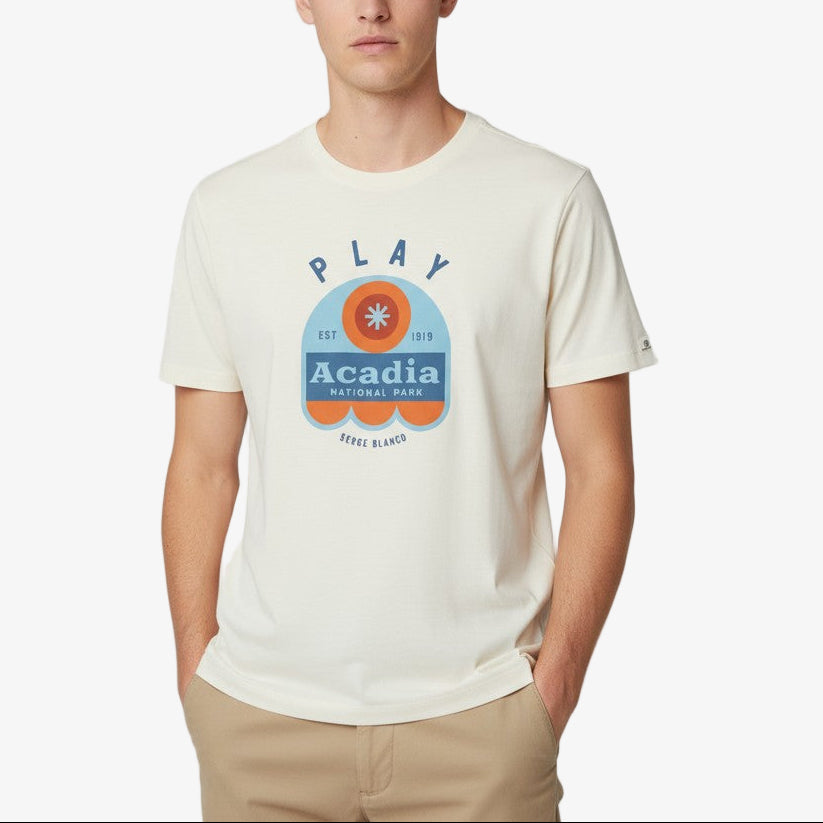 Kurzarm-T-Shirt mit Rundhalsausschnitt Théophile Weiß Herren SERGE BLANCO