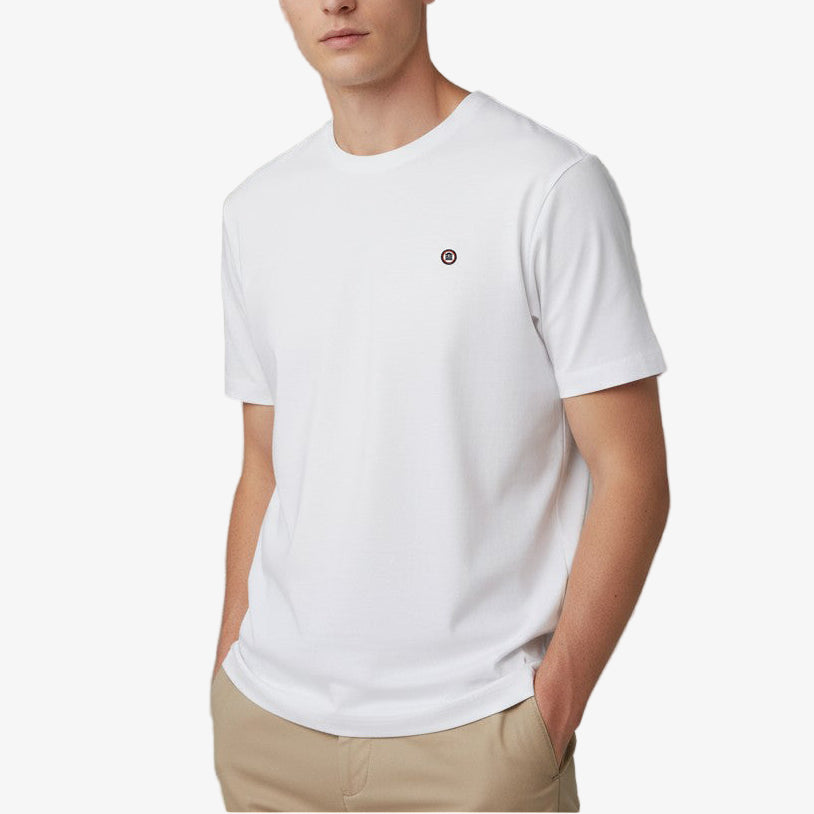 Weißes T-Shirt mit Rundhalsausschnitt aus Baumwolle für Herren SERGE BLANCO