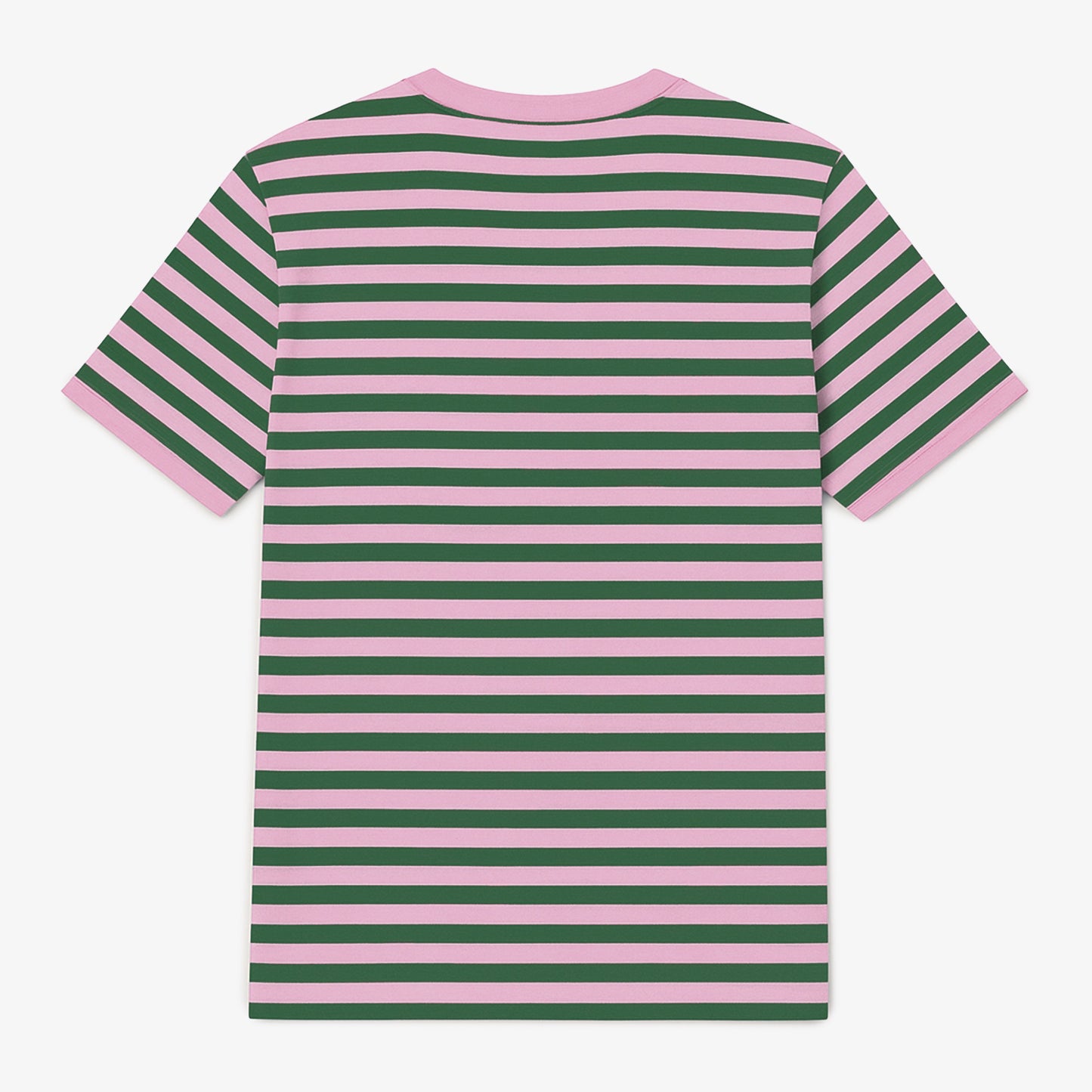 Kurzarm-T-Shirt aus Baumwolle mit tannengrünen Streifen für Herren, Serge Blanco