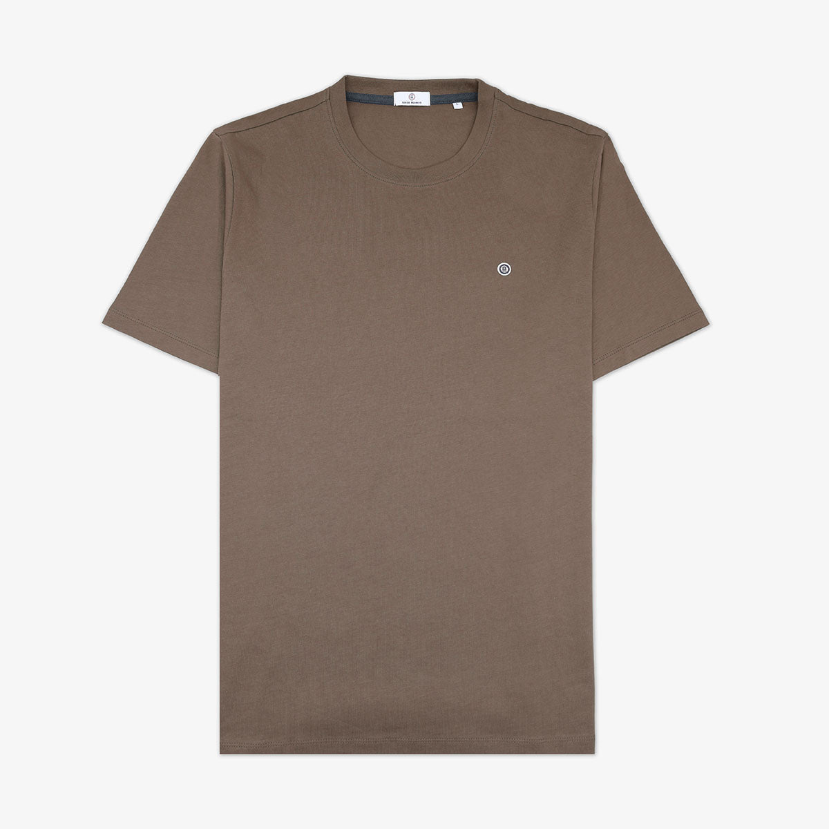 Kurzarm-T-Shirt in Nude-Rosa mit Aufdruck auf der Rückseite aus Baumwolle für Herren SERGE BLANCO