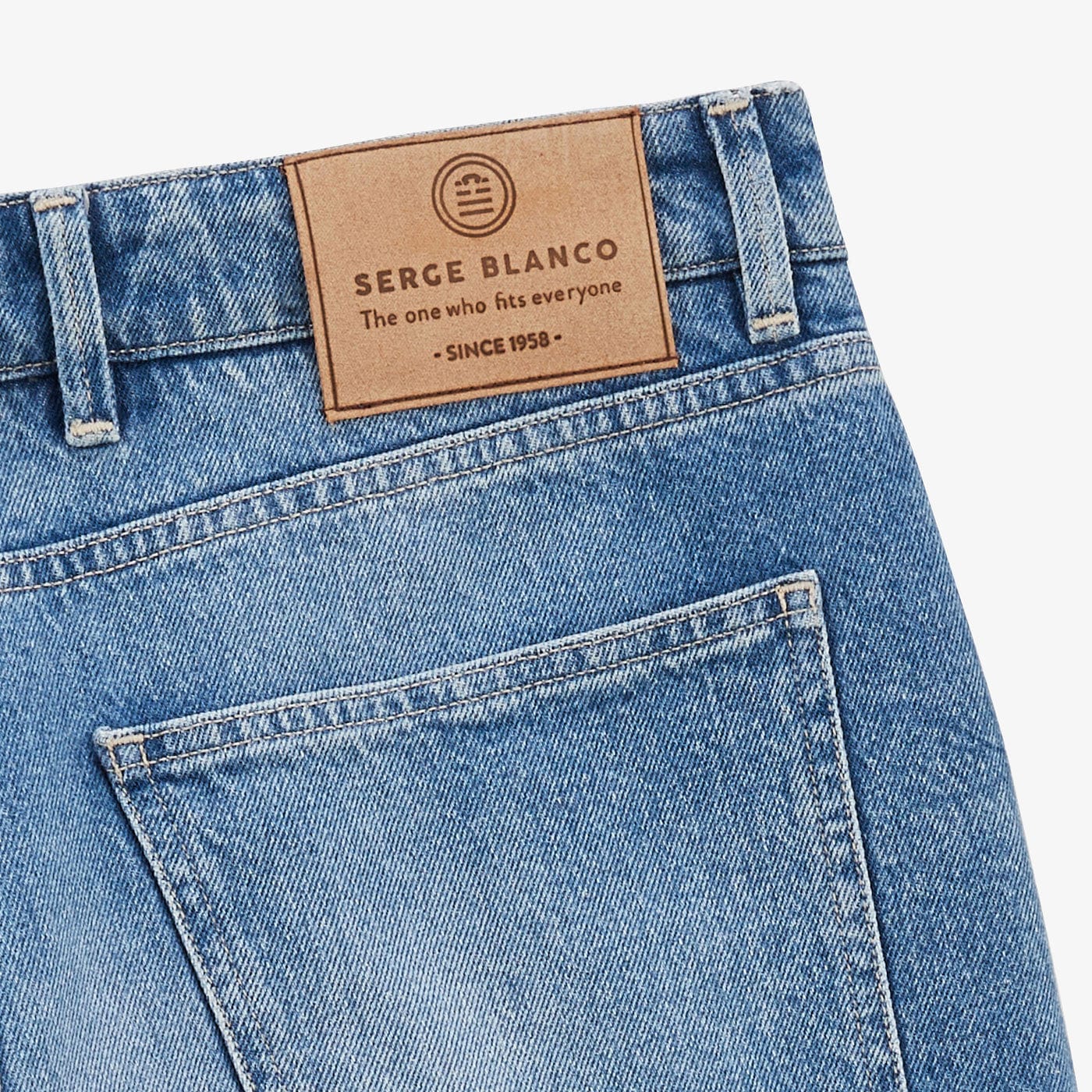 Bermuda 331 Tapered Stone Blue Herren Serge Blanco