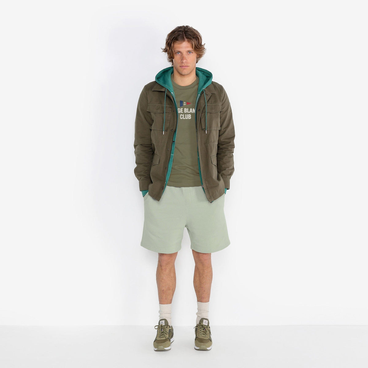 Shorts Basile aus perlgrauem Fleece