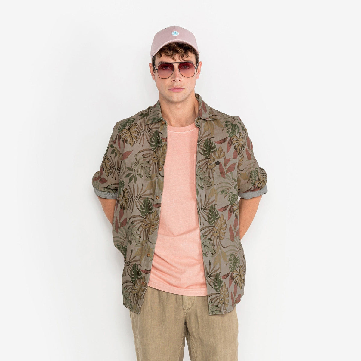 Kappe aus rosa Twill