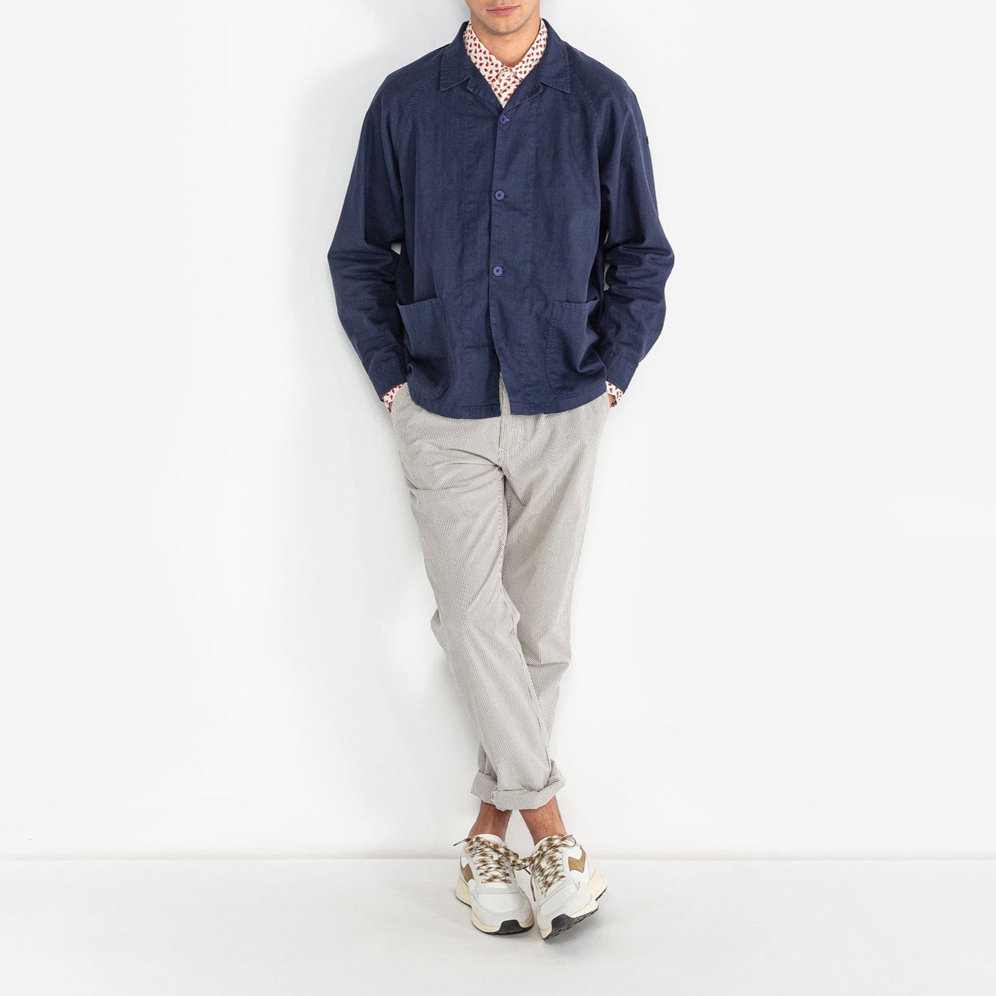 Chino 549 aus Baumwolle mit Tennisstreifen Ecru Herren SERGE BLANCO