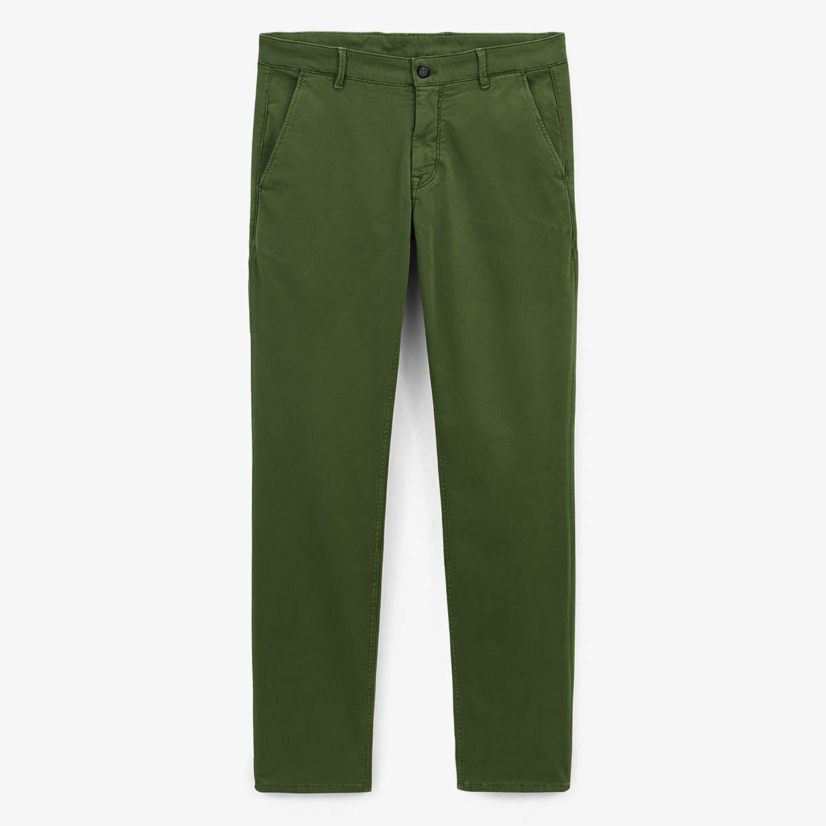 Chino 702 aus Baumwolle, bequeme Passform, olivgrün, HERREN SERGE BLANCO