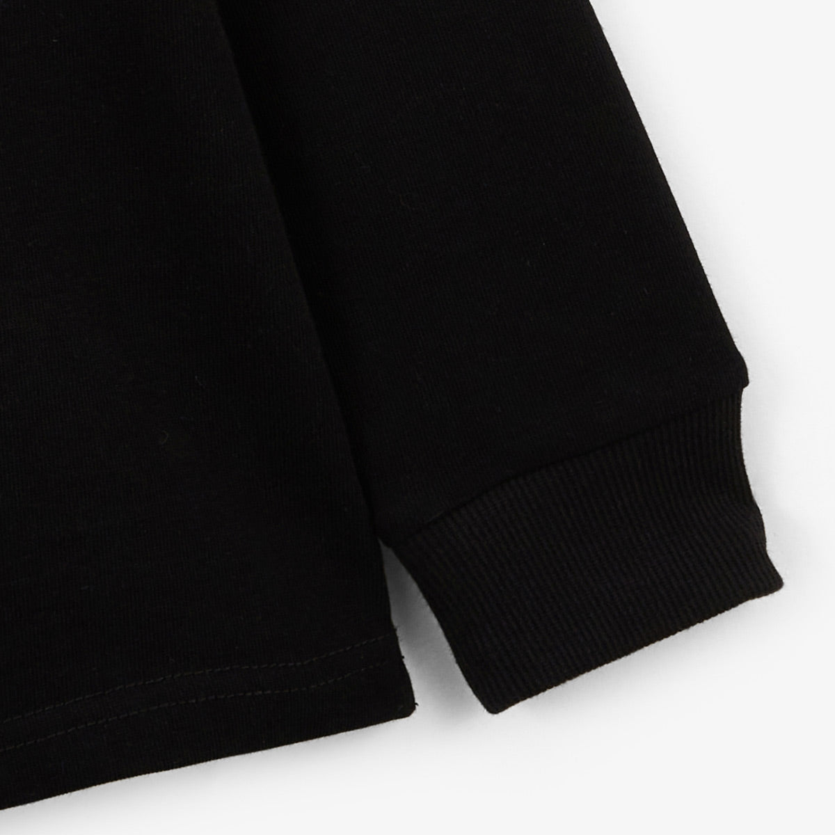 Jungen-Rugby-Shirt aus Baumwolle mit schwarzer Stickerei und Streifenmuster Lucky SERGE BLANCO