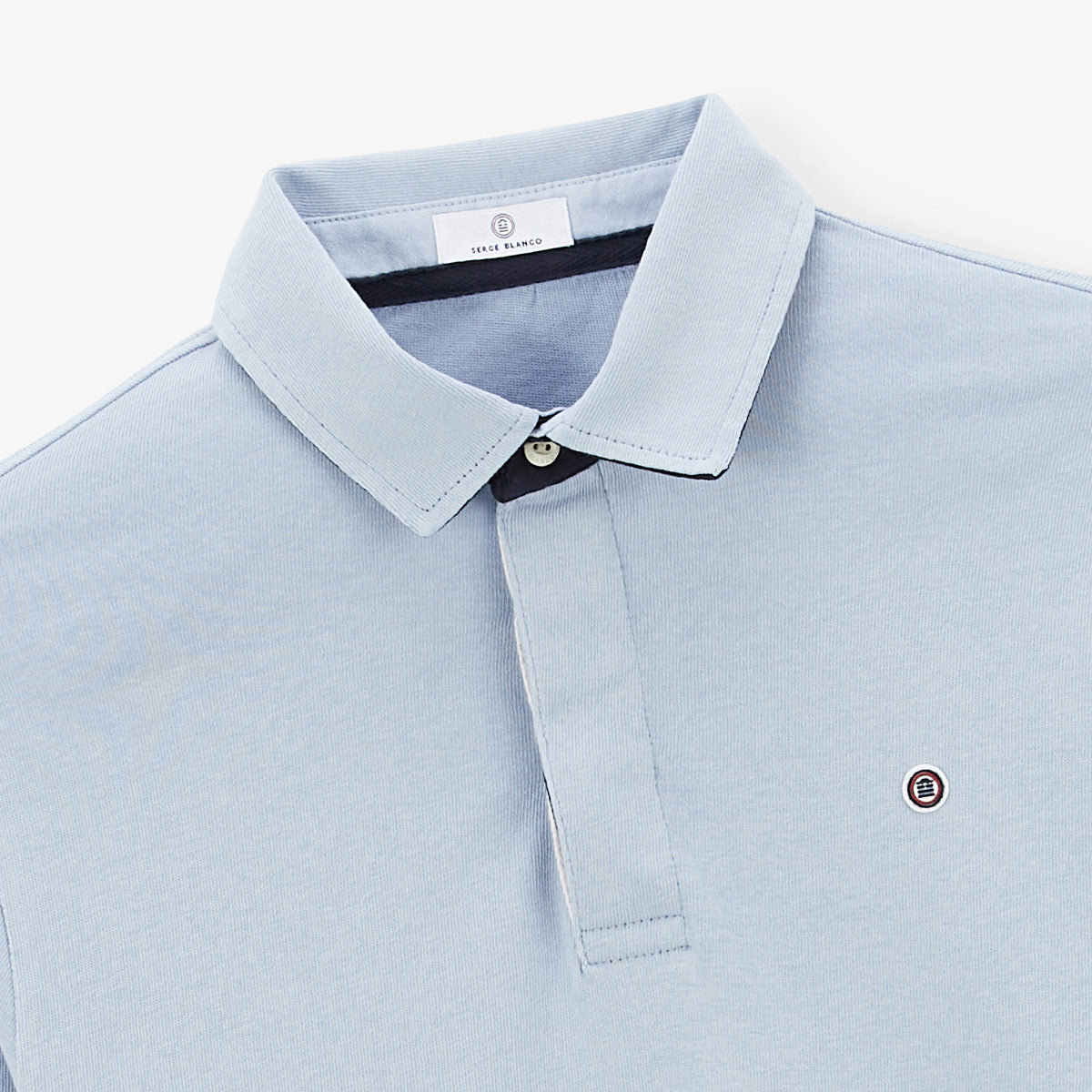 Langärmeliges Rugby-Shirt in Himmelblau Lohan Herren SERGE BLANCO