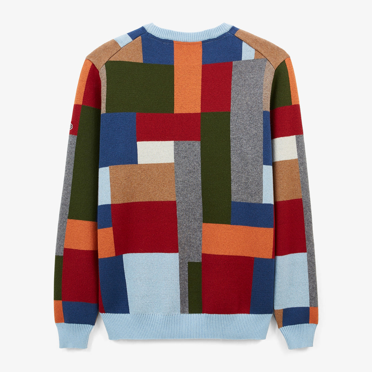 Rundhalspullover aus Baumwolle und Wolle mit Patchwork-Muster Malo Herren SERGE BLANCO