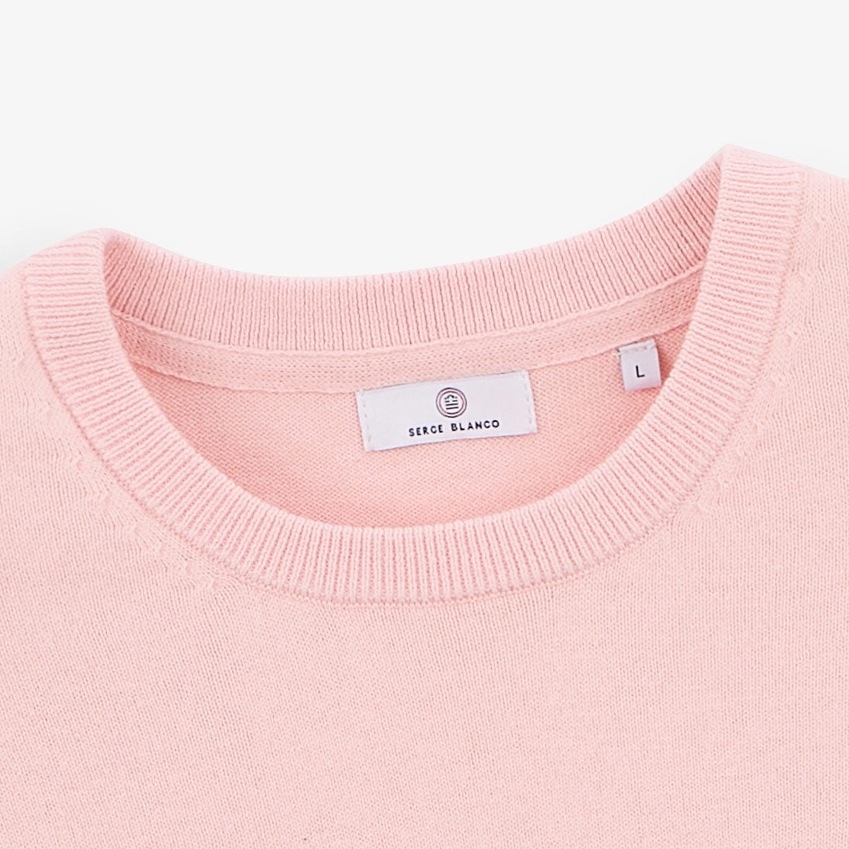 Pullover mit Rundhalsausschnitt aus Baumwolle und Wolle in Rosa Maximum HOMME SERGE BLANCO