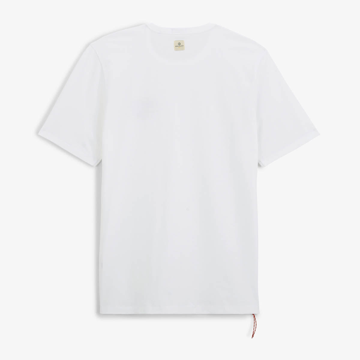 T-Shirt mit Rundhalsausschnitt aus weißer Baumwolljersey mit Aufdruck auf der Brust für Herren SERGE BLANCO