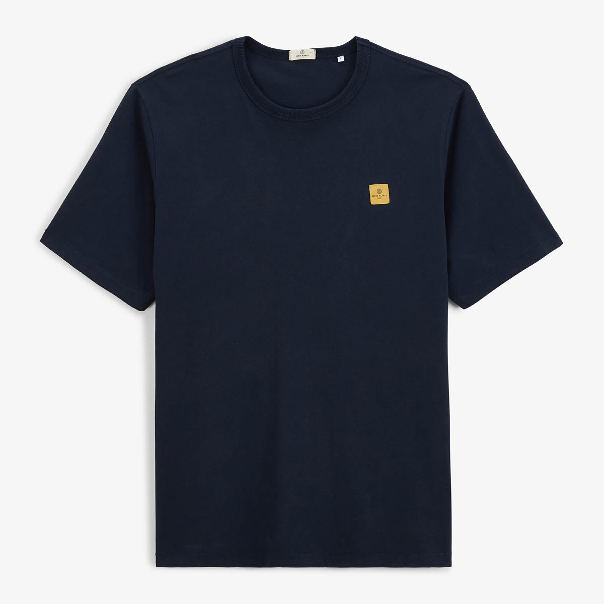 T-Shirt mit Rundhalsausschnitt aus bedrucktem Baumwolljersey, marineblau, Herren SERGE BLANCO