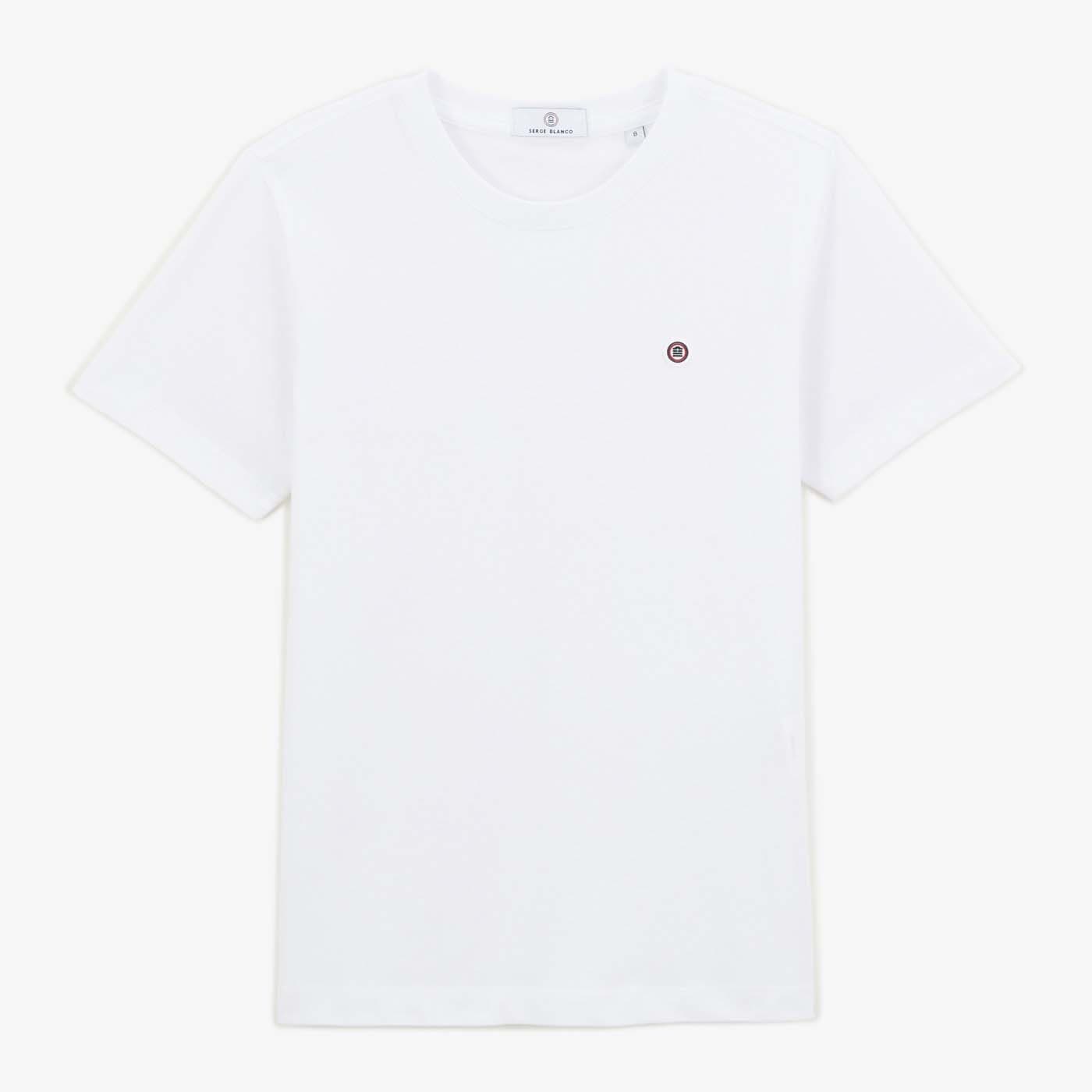 Kurzarm-T-Shirt mit Rundhalsausschnitt aus weißer Baumwolle für Jugendliche SERGE BLANCO