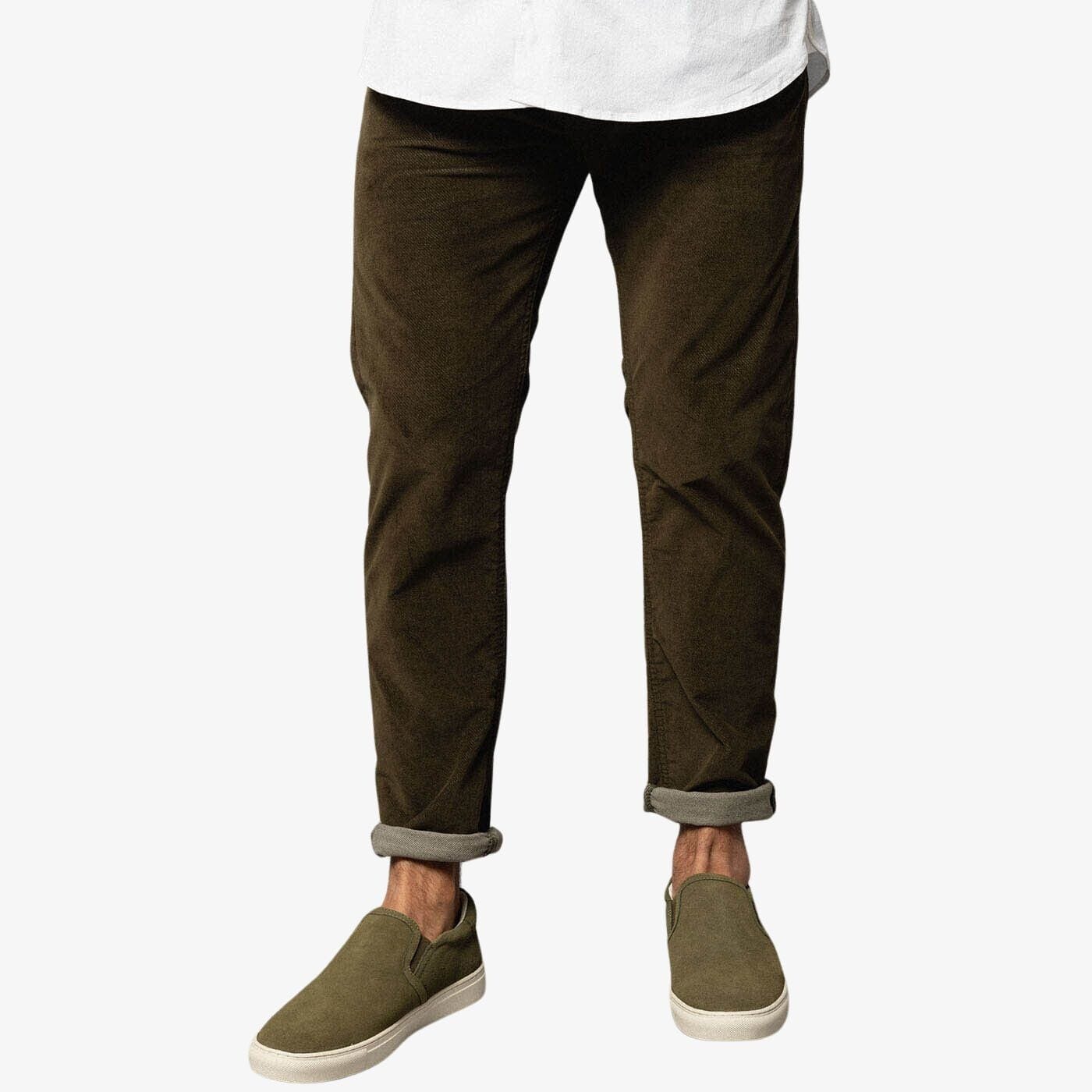 325 Military Green Velvet Pants