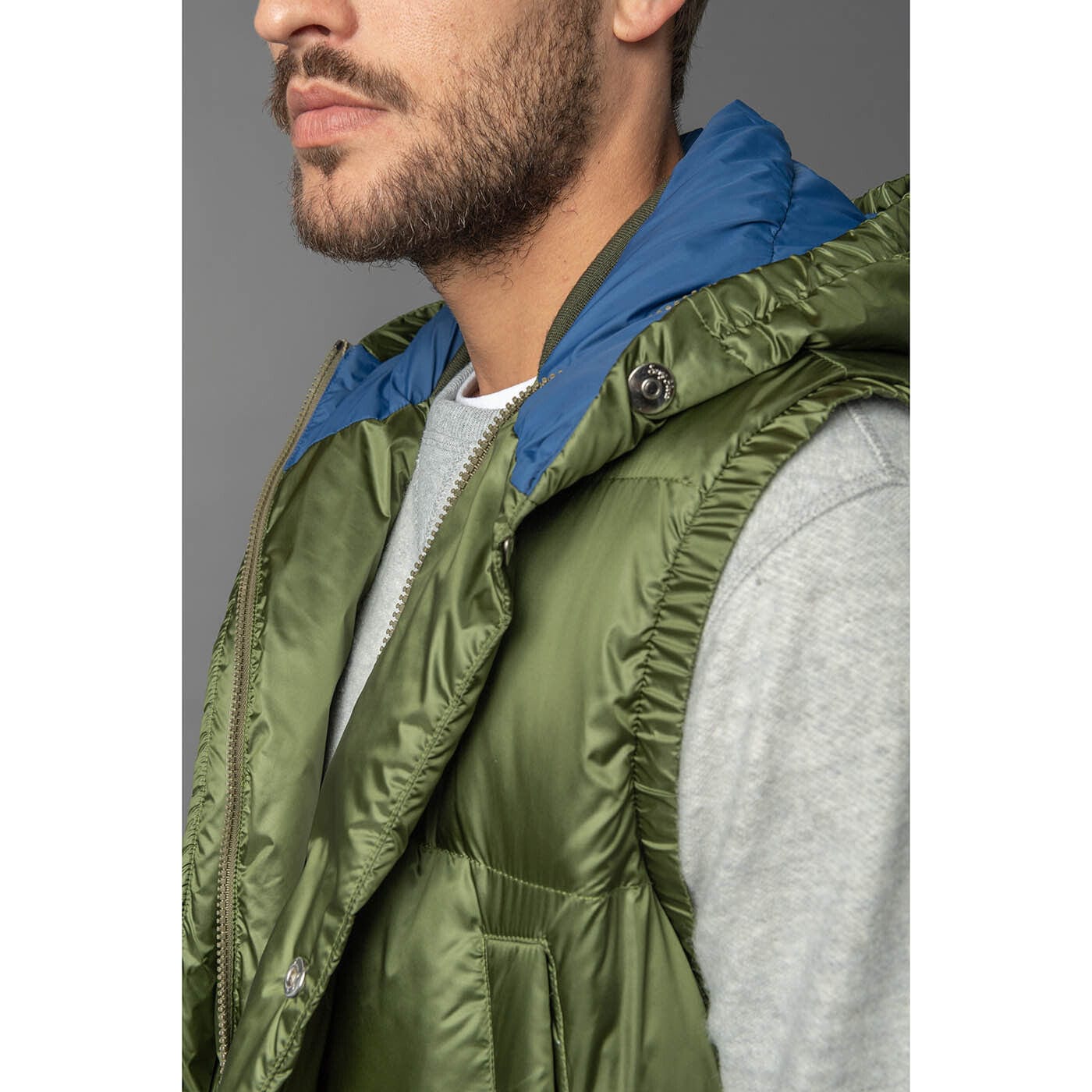 Gaston quilted down jacket with military hood