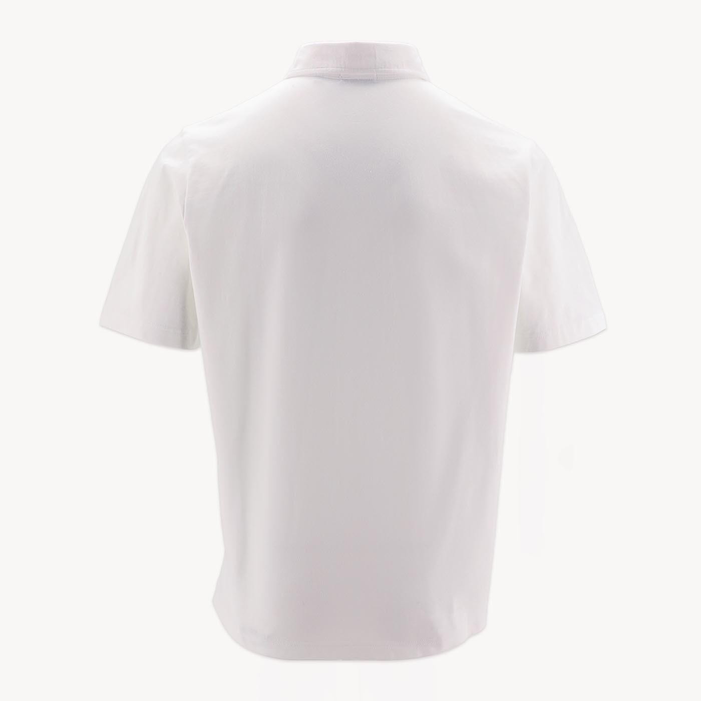 White polo shirt with chest badge