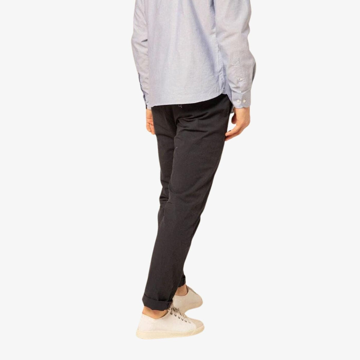 Navy blue checked chino 737