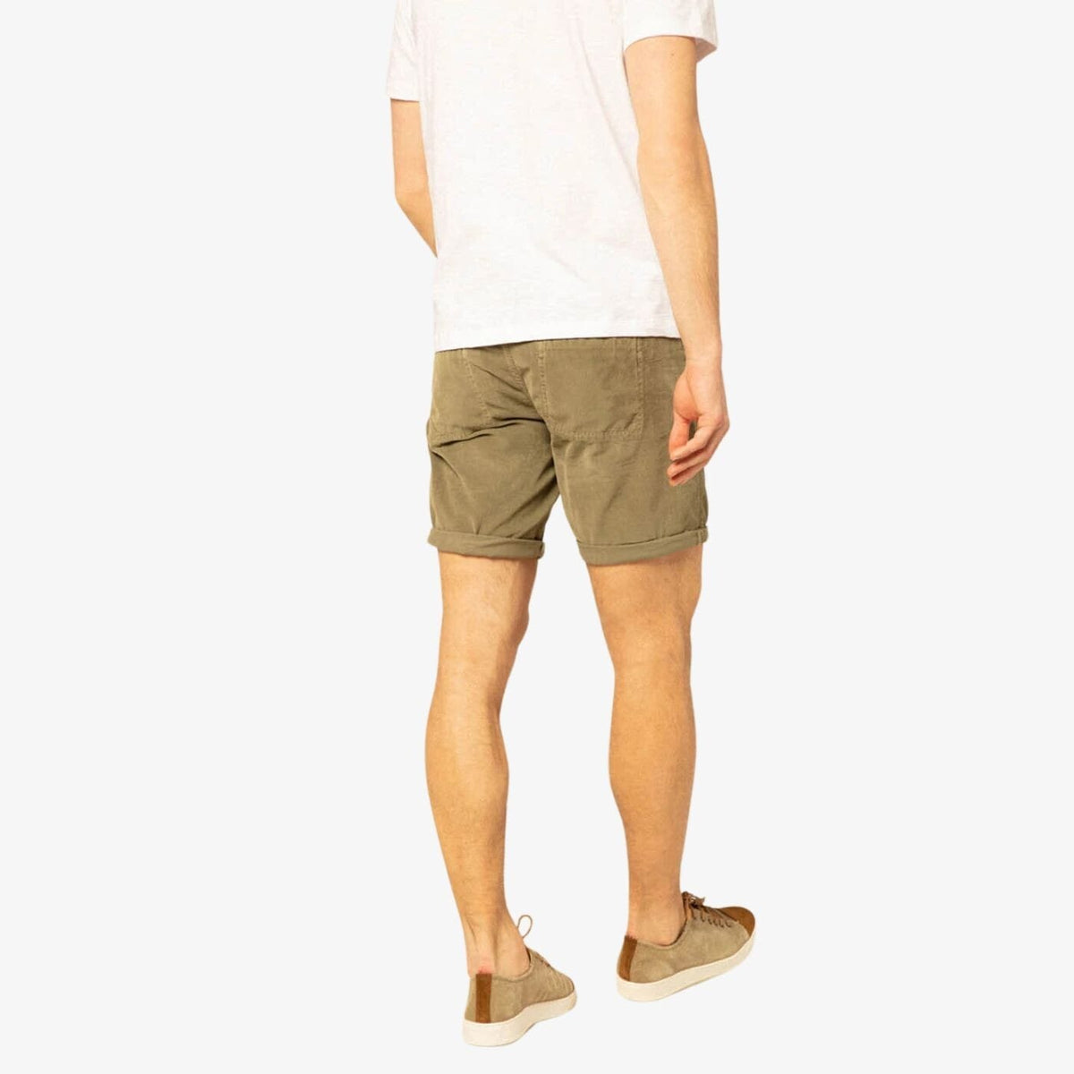 Military velvet Bermuda shorts