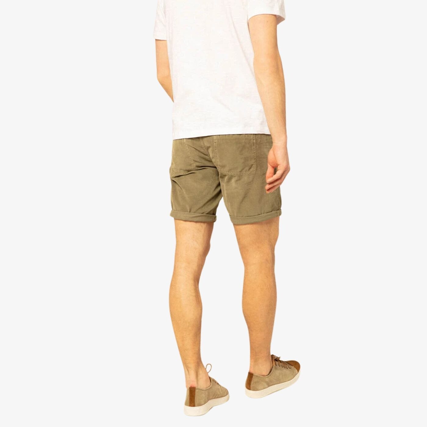 Military velvet Bermuda shorts