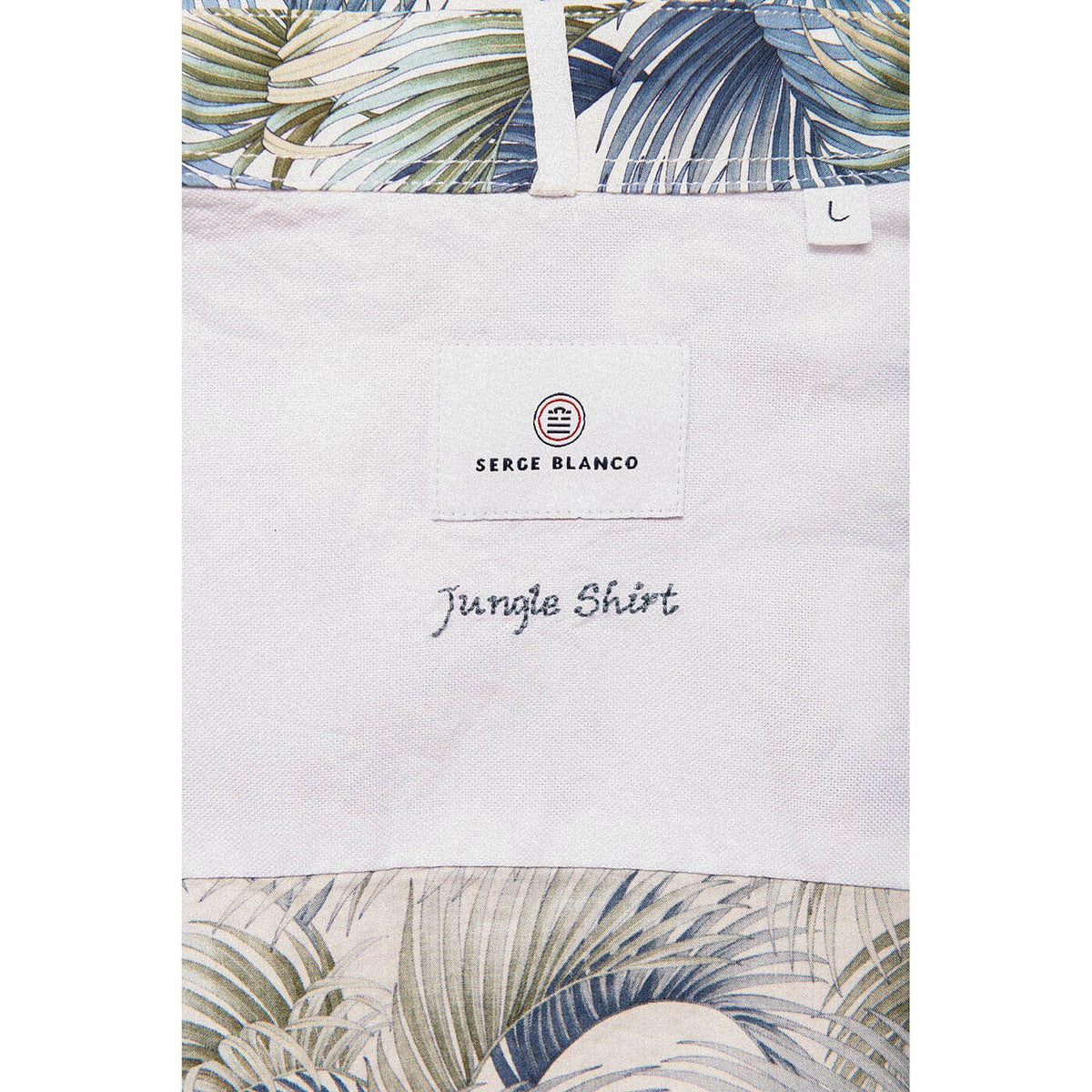 Short-Sleeved Poplin Shirt with Plant Motif