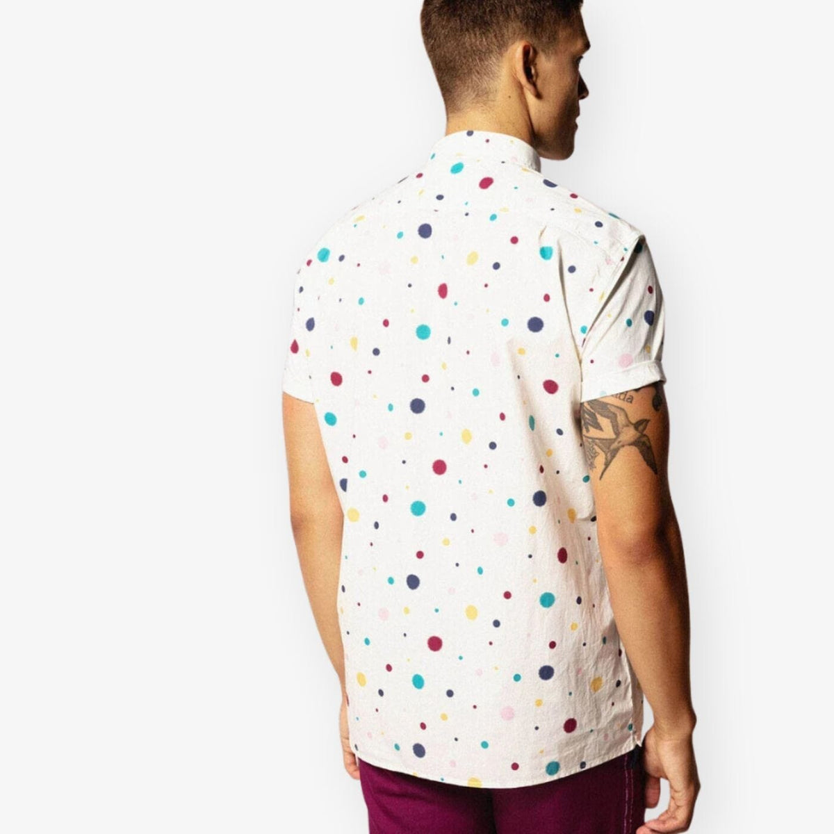 Multicolored Poplin Short Sleeve Shirt