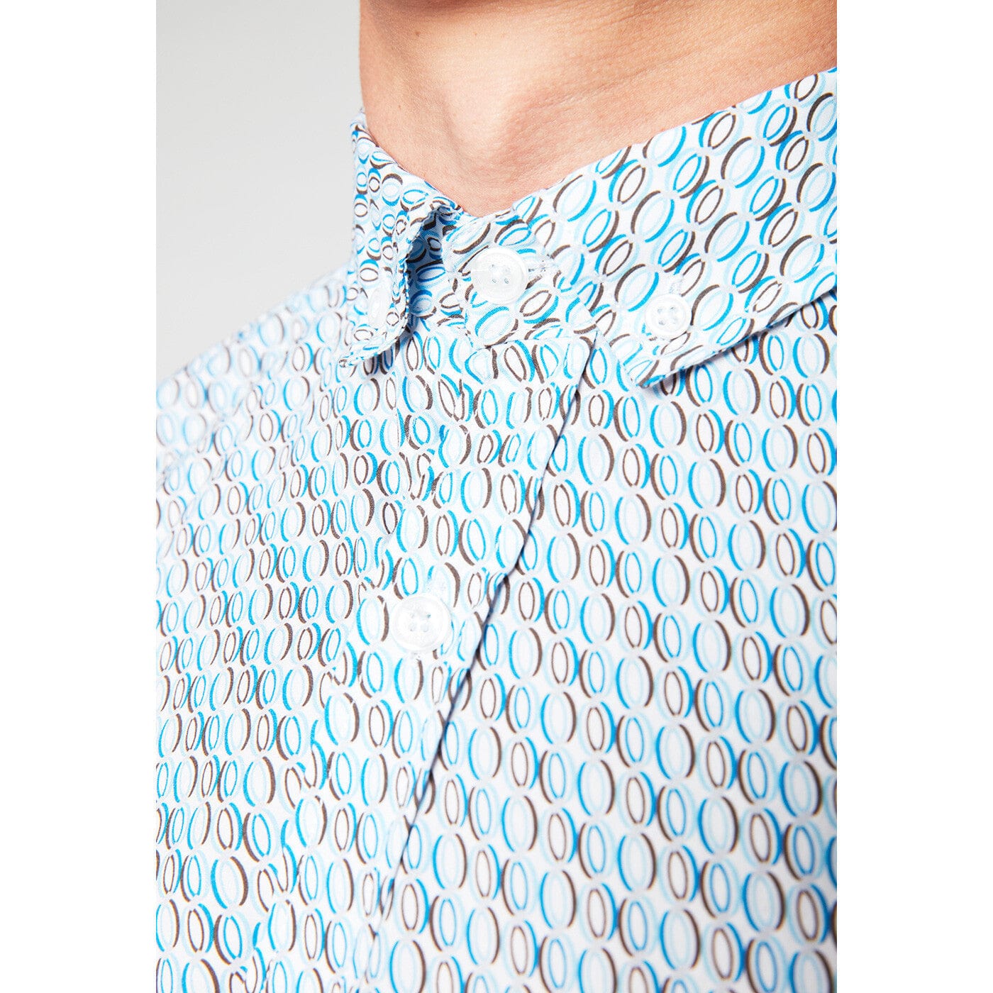 Long-sleeved shirt in fancy fabric