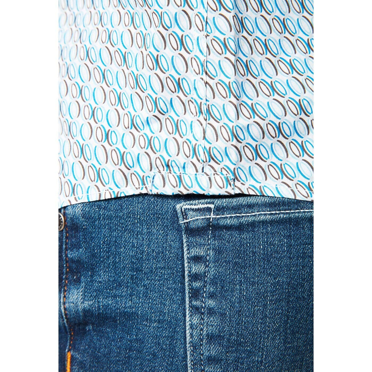 Long-sleeved shirt in fancy fabric