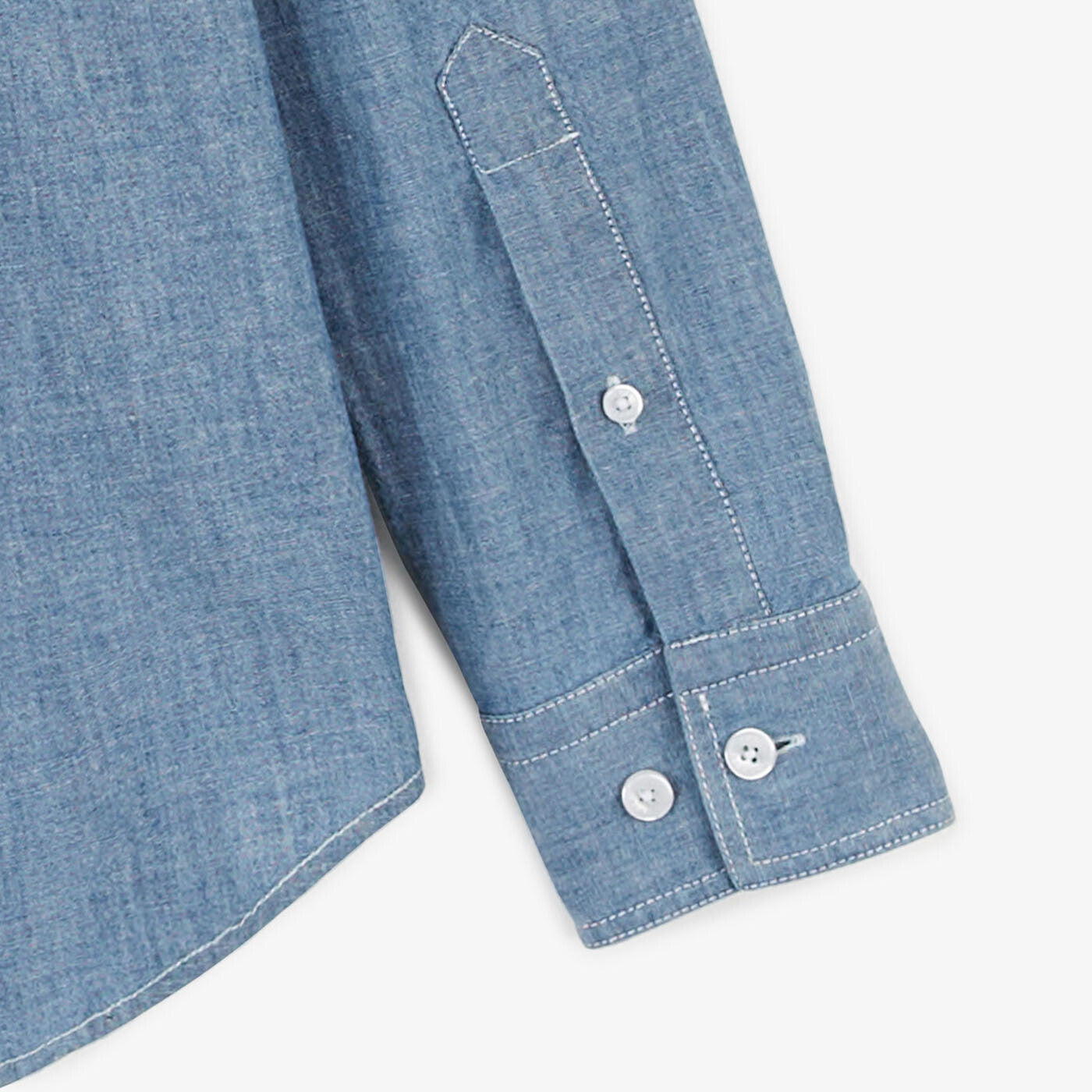 Long-sleeved shirt with denim pockets